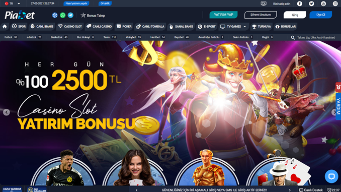 Piabet açılış sayfası